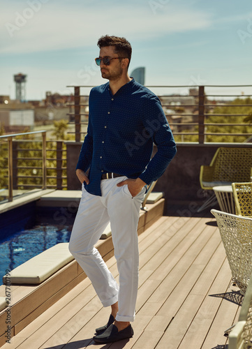 Portrait of handsome man in summer outfit photo