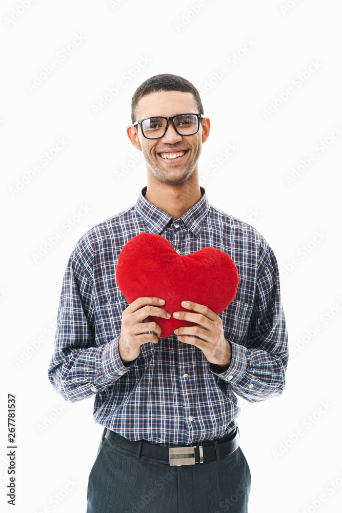 Portrait of a happy young man wearing plaid shirt Portrait of a happy young man wearing plaid shirt