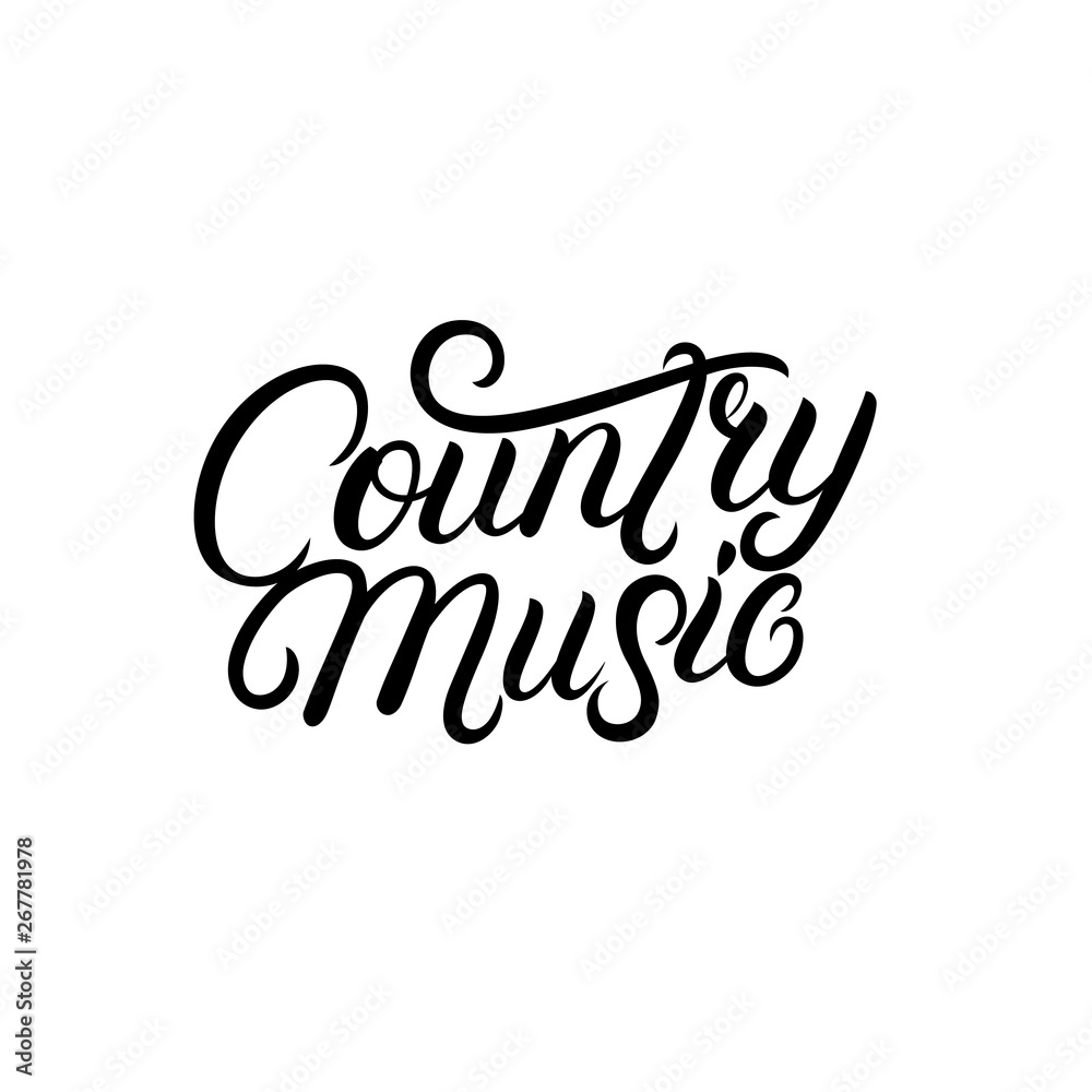 Country Music hand written lettering.