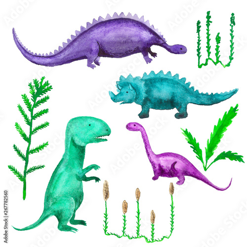Dinosaurs and prehistoric plants