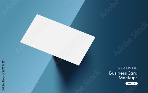 Bradning identity 3D vector business card mackup template with realistic shadows.