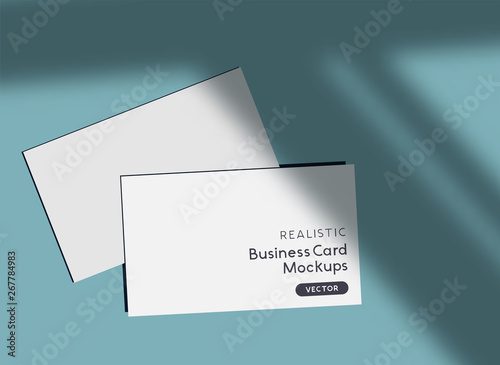 Realistic Business Card Mockup Template And Shadows