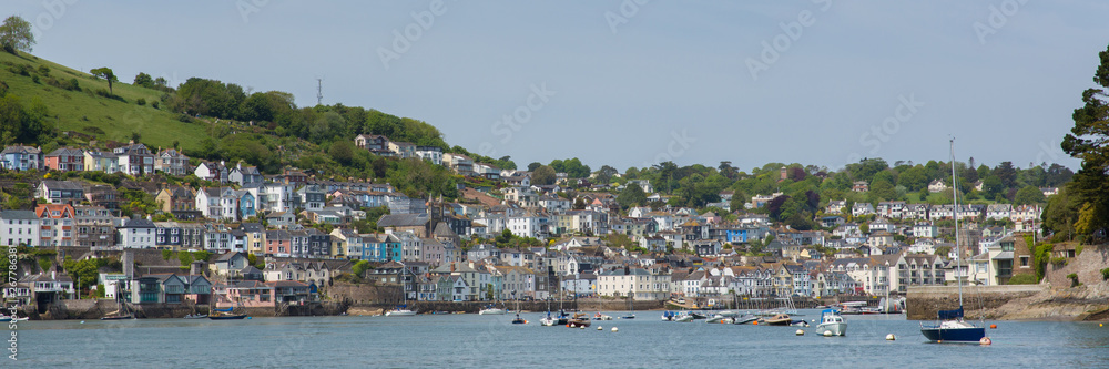 Historic English harbour Dartmouth Devon on the River Dart panoramic view