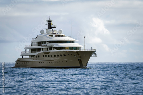 Luxury yacht sailing in the Atlantic Ocean on the islands. © Zigmunds Kluss