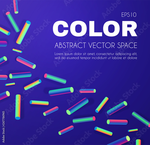 Retro Geonetric Background. Neon Vibrant Color. Trendy Motion Design.
