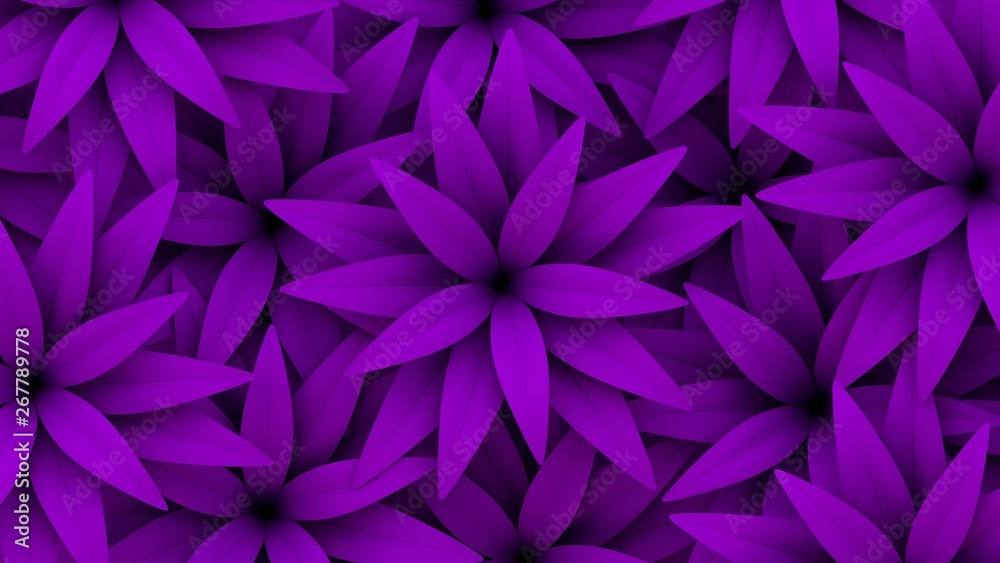 Naklejka premium Leaf ornament. Abstract purple flower background.