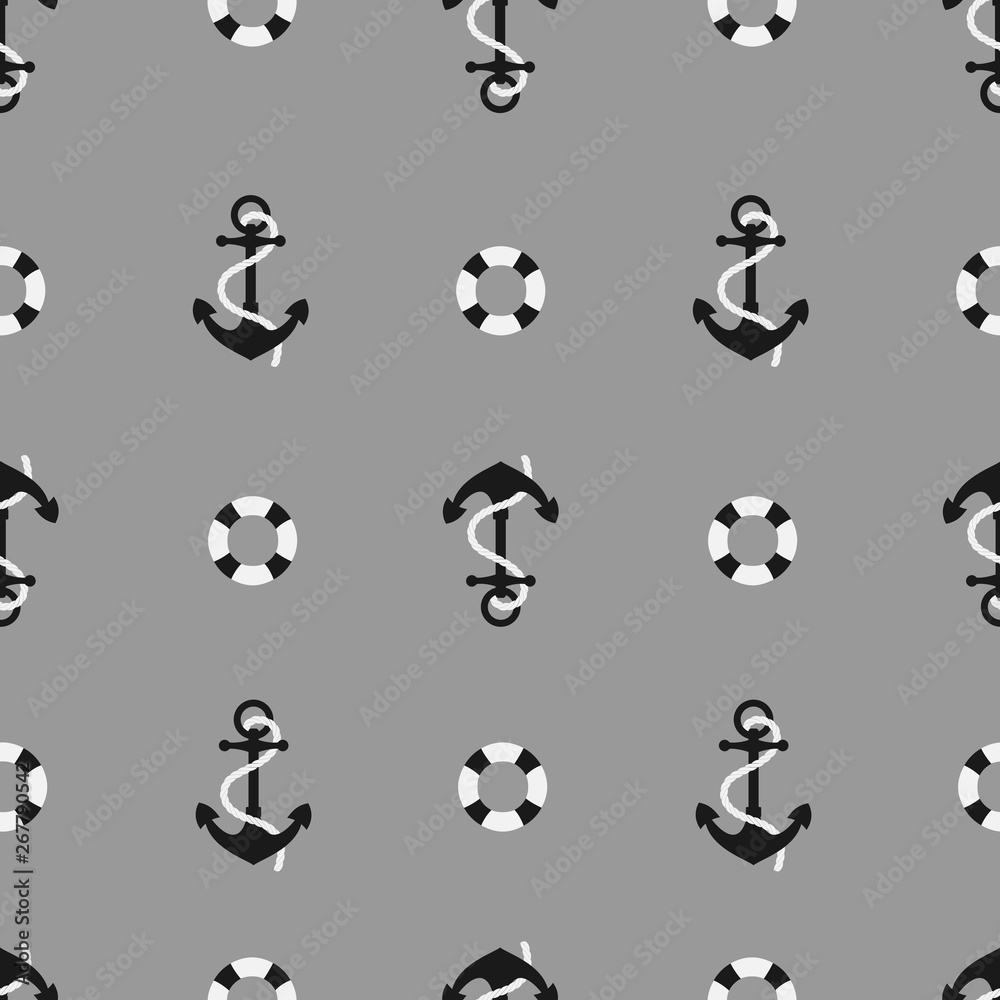 Seamless pattern with anchors. Background in marine style. Vector illustration. Seamless pattern with anchors. Background in marine style. Vector illustration.