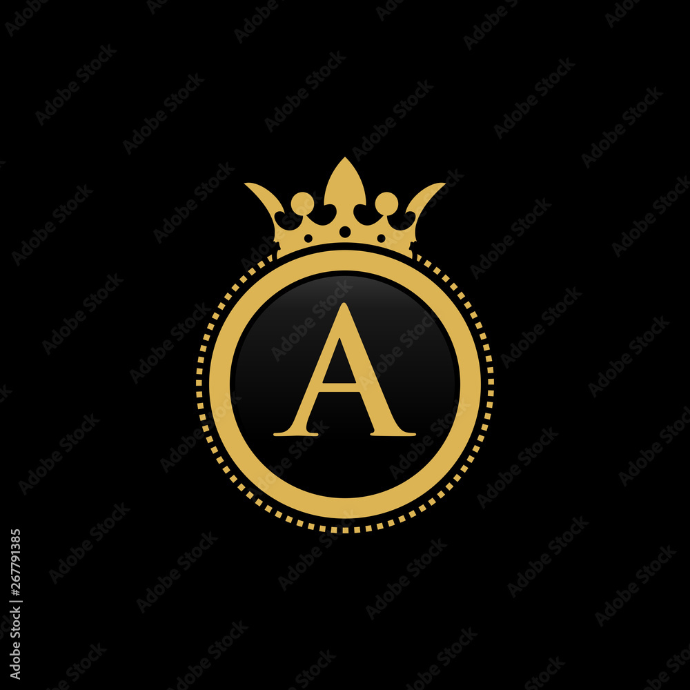 A initial royal crown luxury logo design A initial royal crown luxury logo design