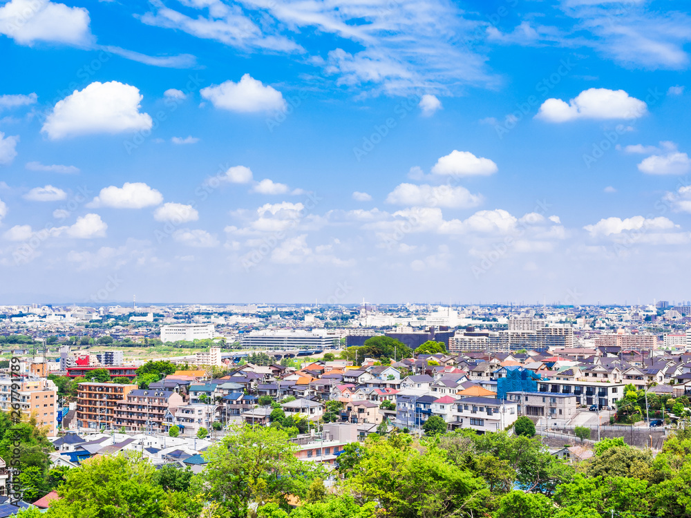 Fototapeta premium 青空が広がる住宅街 
