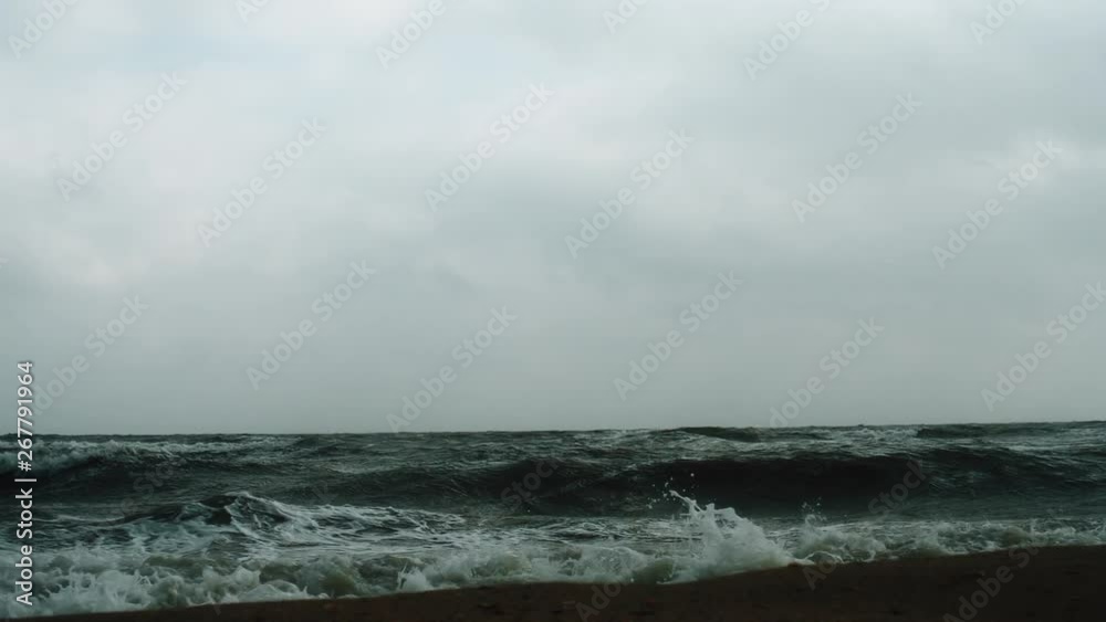 view of stong waves from the coast view of stong waves from the coast