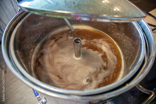 brewing beer in the home automatic brewery in the kitchen