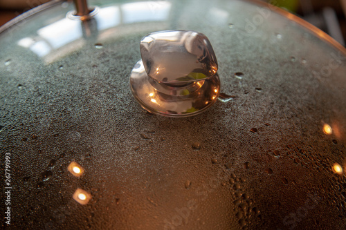 sweaty lid at home brewery, water droplets on the lid