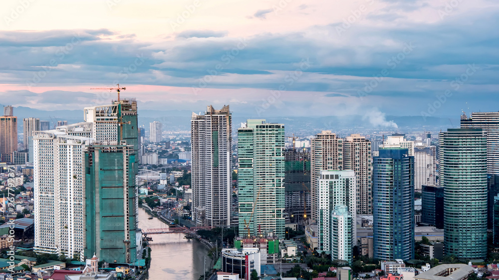 Skyline of Manila at dusk
