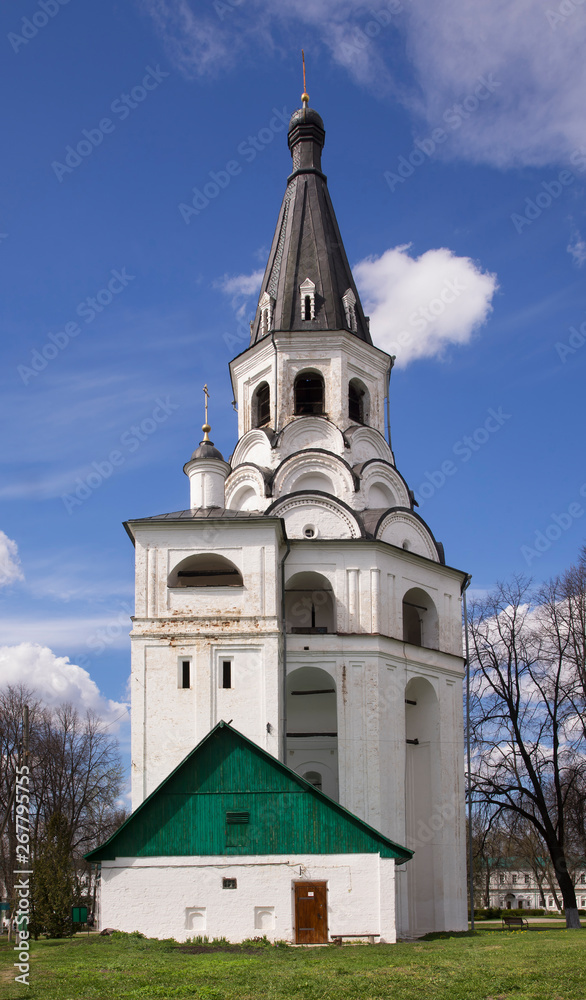 Crucifixion church - bell tower at Holy Dormition convent (Alexandrov kremlin) in Alexandrov town. Russia Crucifixion church - bell tower at Holy Dormition convent (Alexandrov kremlin) in Alexandrov town. Russia