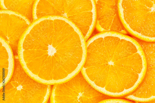 Fototapeta Naklejka Na Ścianę i Meble -  Oranges citrus fruits orange slices collection food background fresh fruit