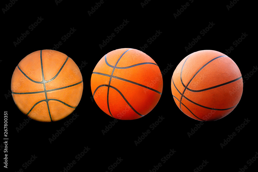 Basketball on a black background with clipping path.