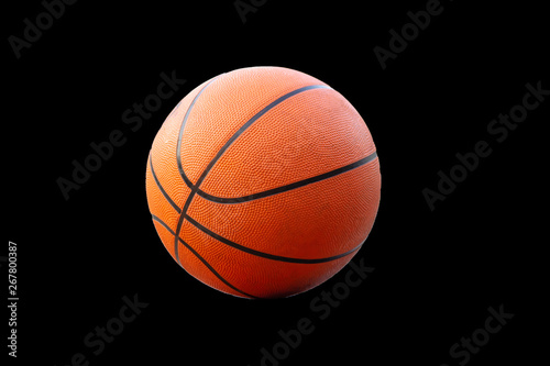 Basketball on a black background with clipping path. © Nueng