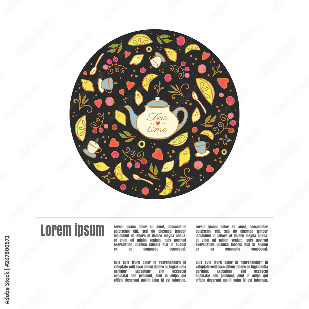 Tea time menu card Tea time menu card