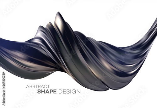 Fluid poster design. Abstract 3d shape template. Vector illustration