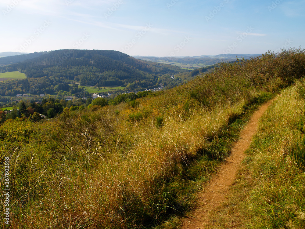 hiking path over the village Muellenborn, Eifel