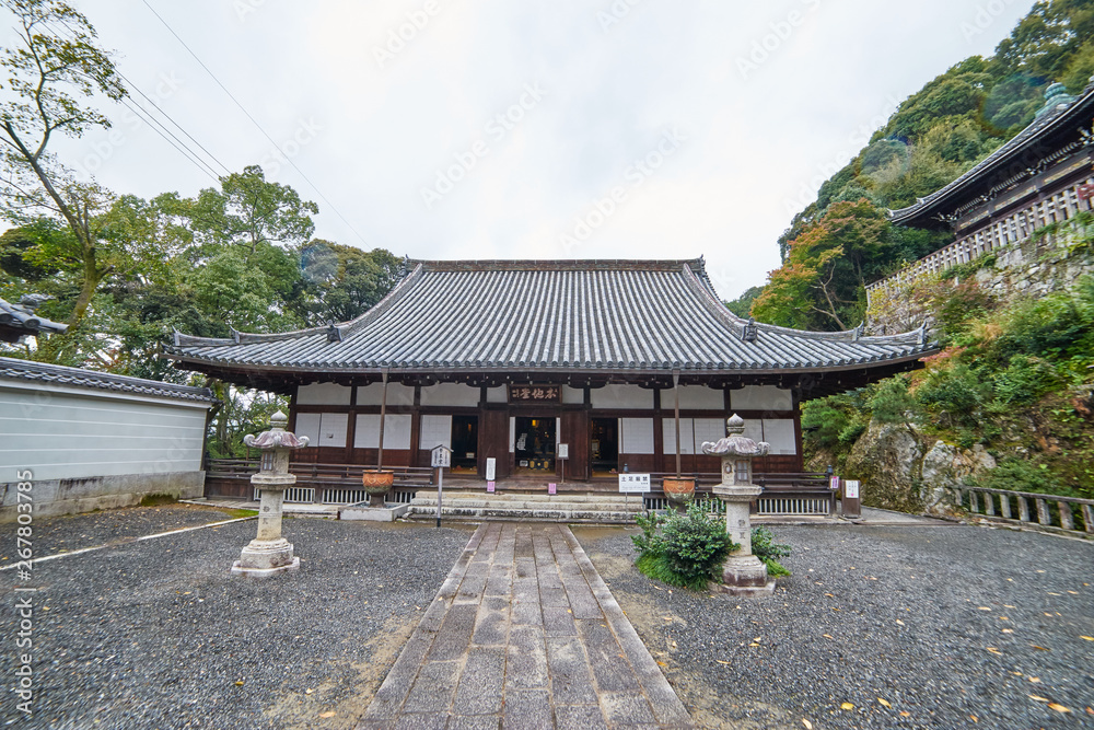 Kyoto, Japan - November 9, 2016: Beautiful historic hall of Chionin temple which is the head temple of the Jodo sect of Japanese Buddhism in Kyoto, Japan