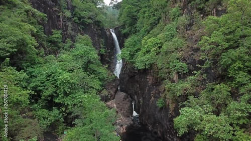 Aerial of Klong Plu waterfall, Koh Chang island, Trat Province, Thailand. It is very popular destination of tourist