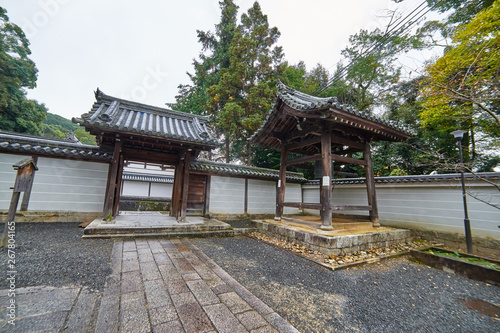 Kyoto, Japan - November 9, 2016: Beautiful historic hall of Chionin temple which is the head temple of the Jodo sect of Japanese Buddhism in Kyoto, Japan
