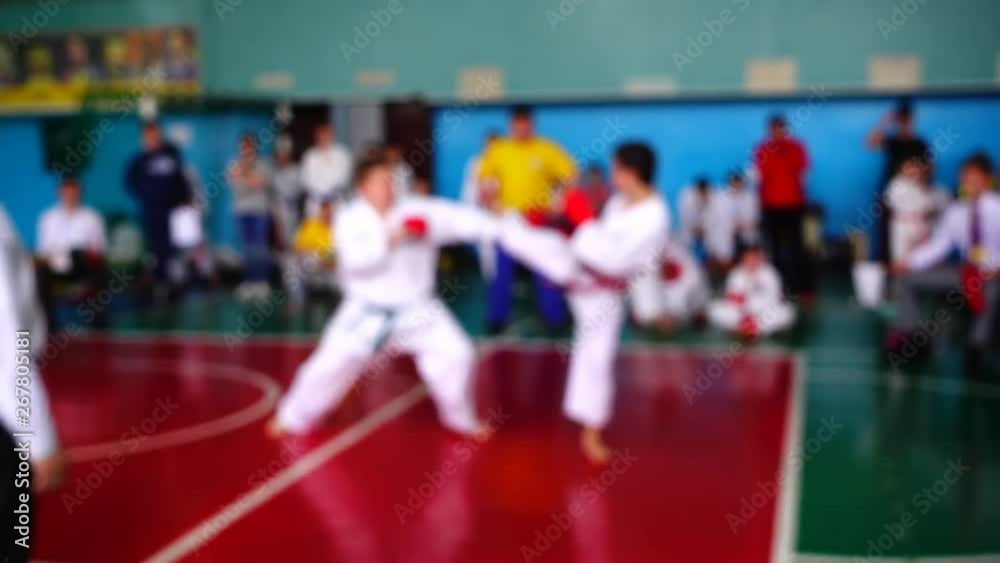 Karate competitions. Out of focus. Slow motion. Karate competitions. Out of focus. Slow motion.