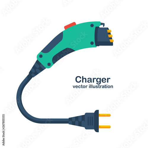 Electric car charger isolated on white background