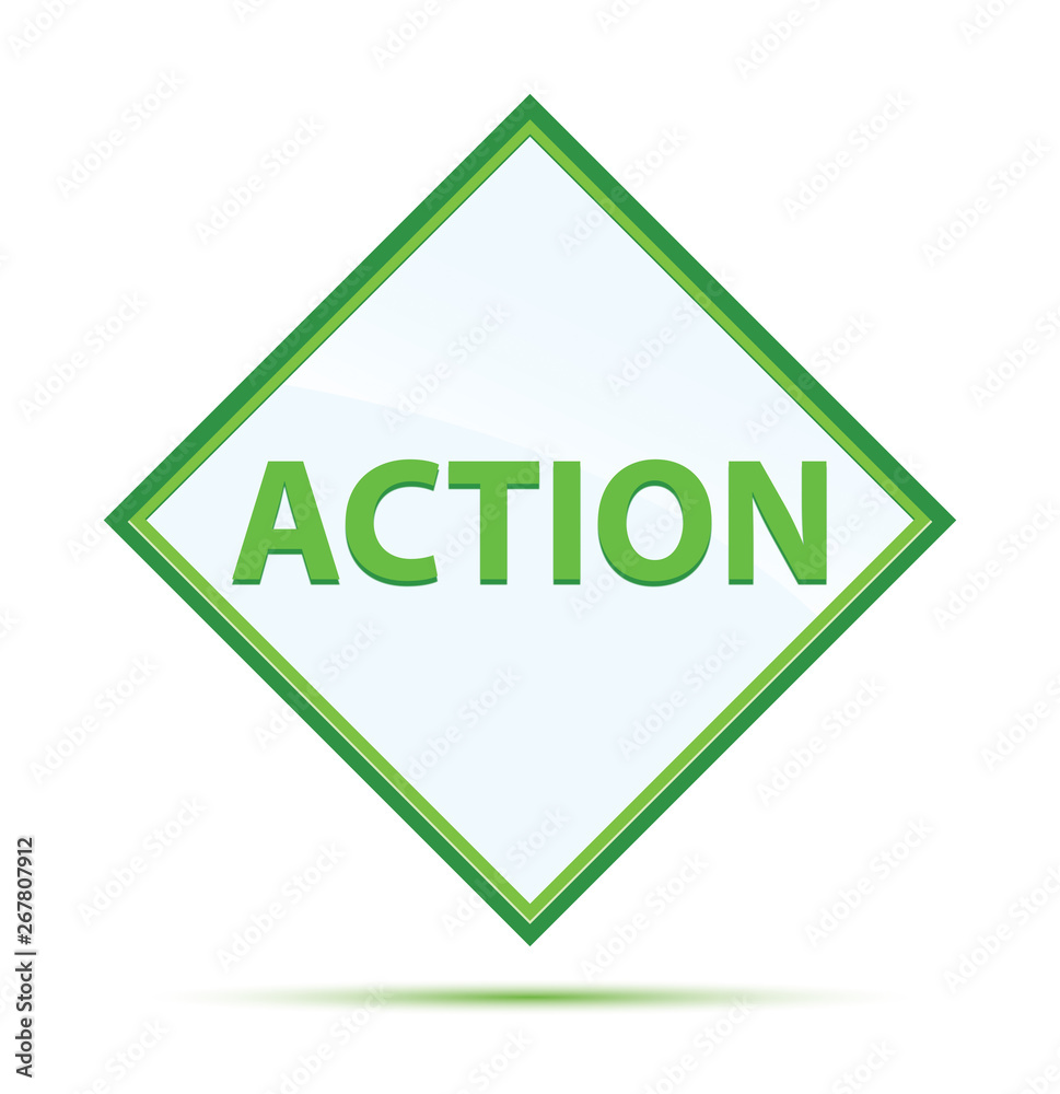 Action modern abstract green diamond button Action modern abstract green diamond button