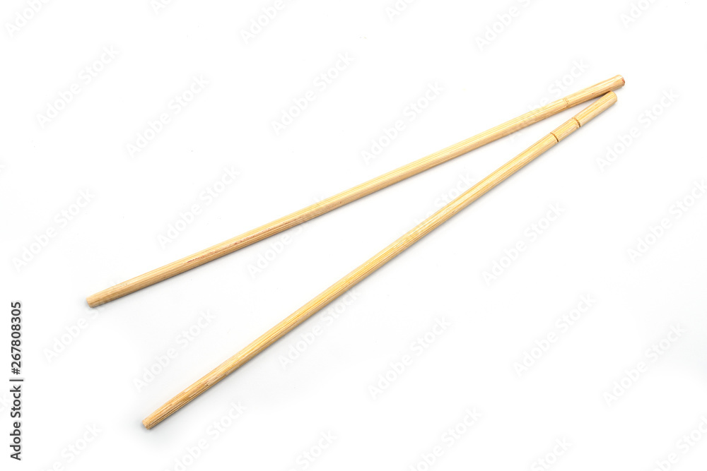 Fork and bamboo fork on isolated background Fork and bamboo fork on isolated background