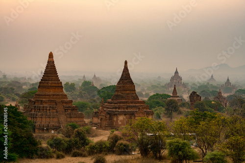 Landscape stupa in Bagan Mandalay Myanmar