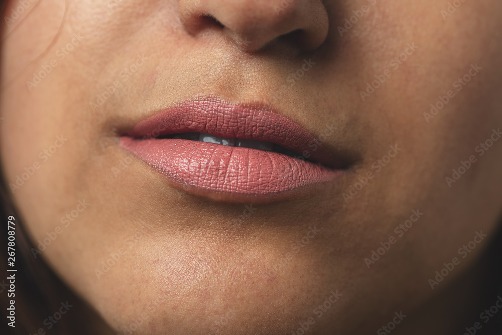 Fototapeta premium close up of a woman's fresh lips