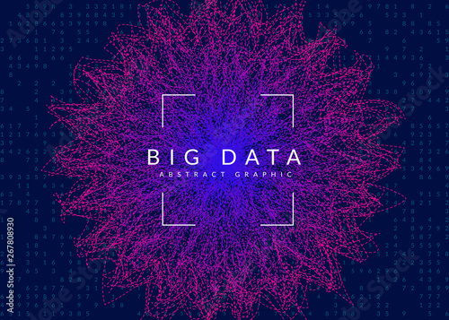 Abstract digital background. Artificial intelligence, deep learning and big data concept. Quantum technology. Tech visual for network template. Partical abstract digital background.