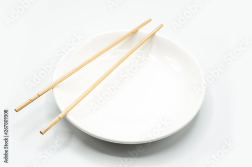 White clean dish isolated background