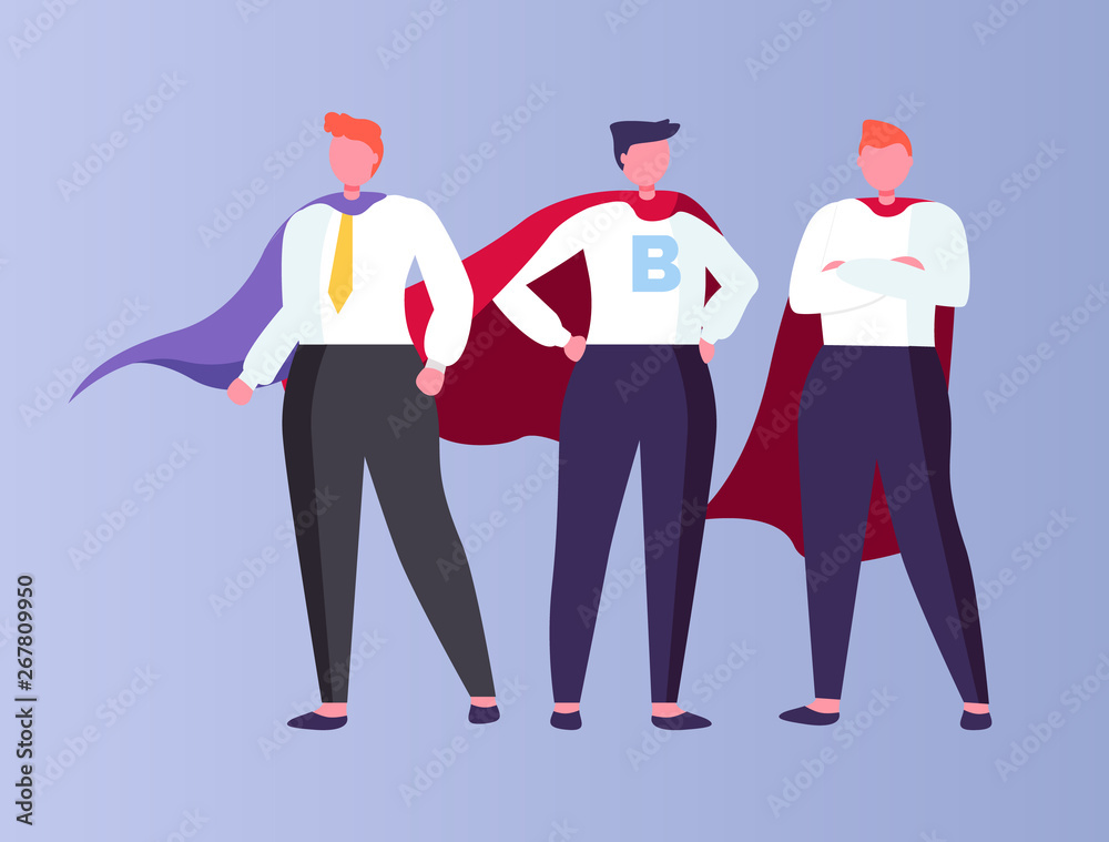 Males working in business field vector, isolated people wearing suits with tie have letter on shirt, cloaks and gowns of person. Businessman team Males working in business field vector, isolated people wearing suits with tie have letter on shirt, cloaks and gowns of person. Businessman team