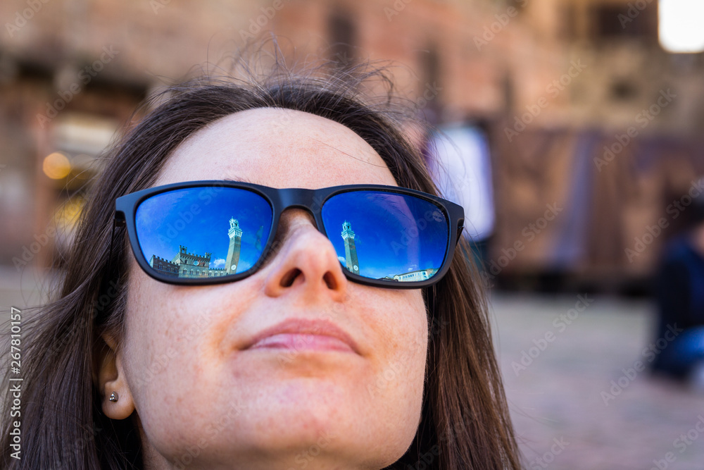 Stefania's portrait and Siena Tower Stefania's portrait and Siena Tower