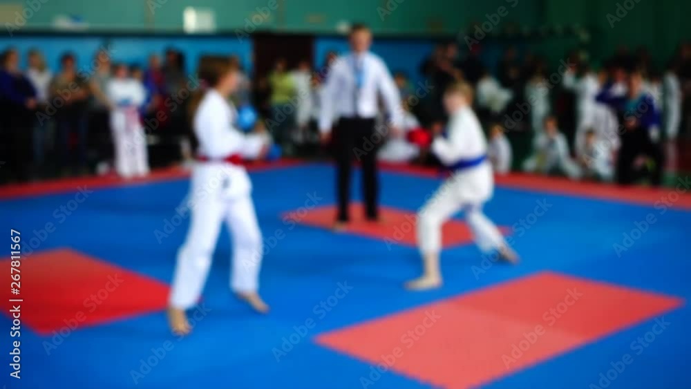Karate competitions. Out of focus. Slow motion. Karate competitions. Out of focus. Slow motion.