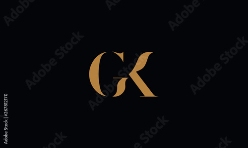 GK logo design template vector illustration minimal design