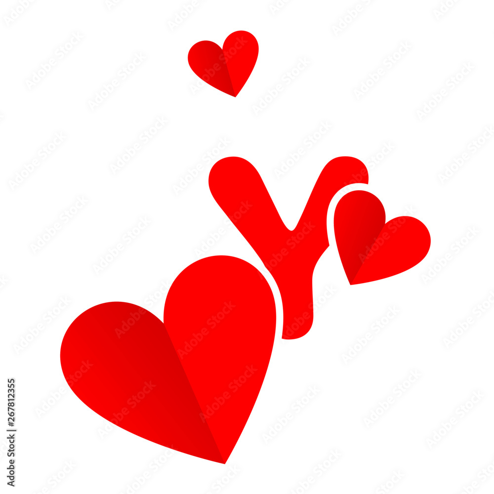 Heart lovely font badge art gradient shadow numbers ampersand round design letters love type Heart lovely font badge art gradient shadow numbers ampersand round design letters love type