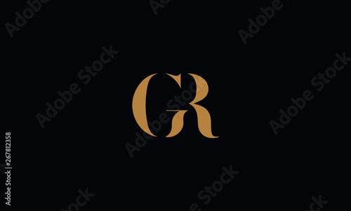 GR logo design template vector illustration minimal design