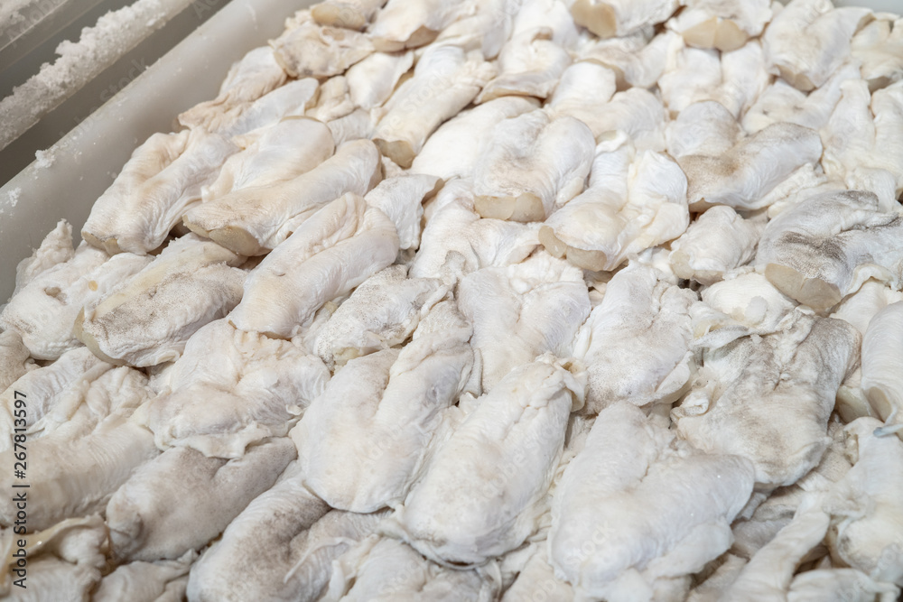 Dried salted cod at farmers market Dried salted cod at farmers market