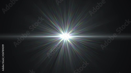 4K Star rays lights optical lens flares shiny animation art background. Beautiful light lens flare. Motion graphic and animation background.