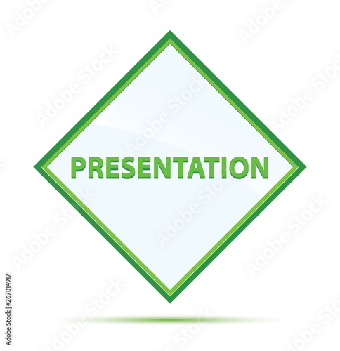 Presentation modern abstract green diamond button