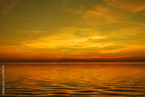 Sunset in the mediterranean lake © Pep