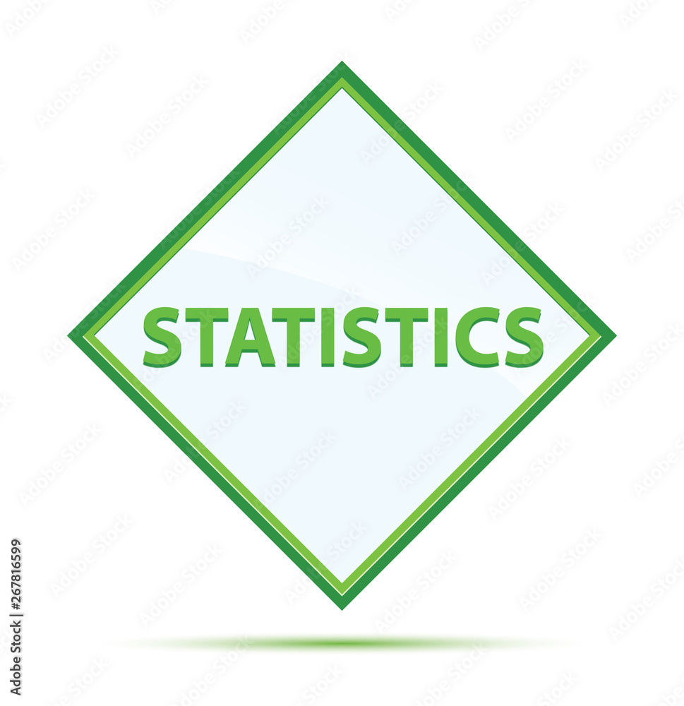 Statistics modern abstract green diamond button Statistics modern abstract green diamond button