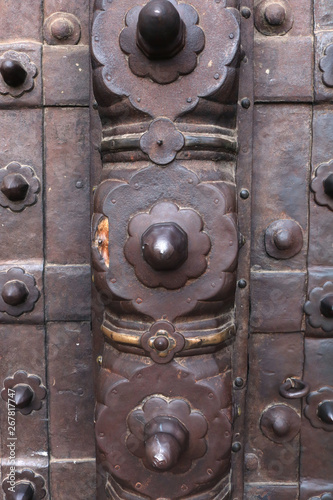 old metal door with beautiful decoration