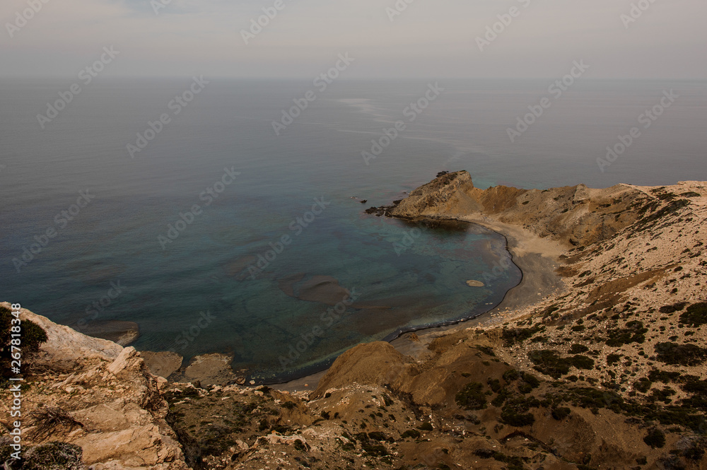 Gorgeous bay at rocky and sandy coast