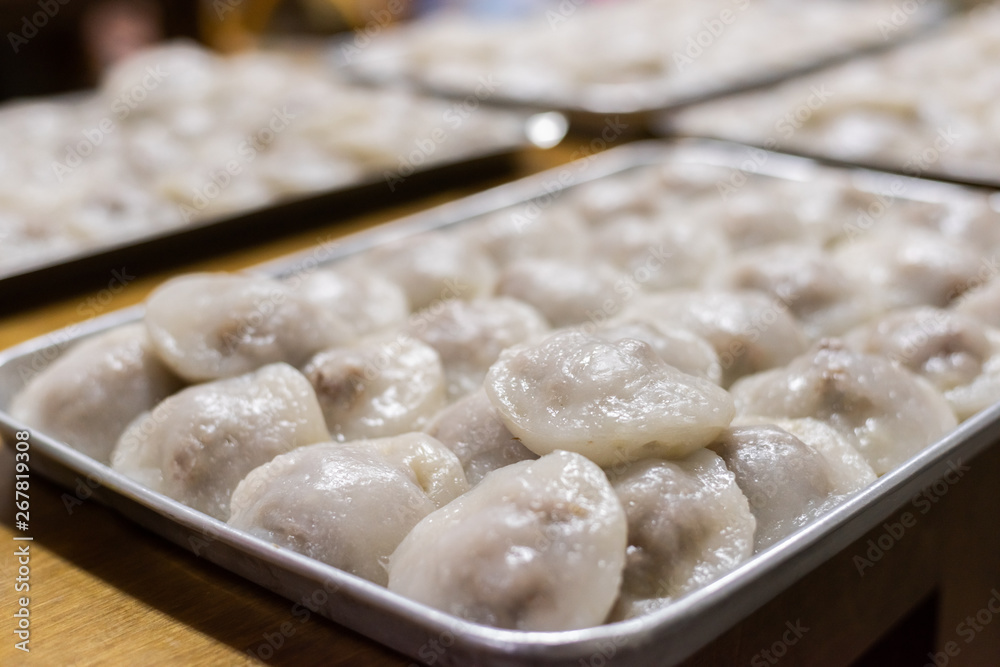 Taiwan meatballs in a group on a dish Taiwan meatballs in a group on a dish