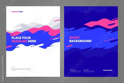 Template design with dynamic waves and lines for sport event, tournament or championship. Sport background.